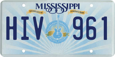 MS license plate HIV961