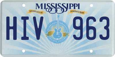 MS license plate HIV963