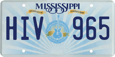 MS license plate HIV965
