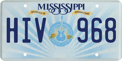 MS license plate HIV968