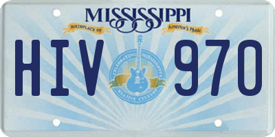 MS license plate HIV970