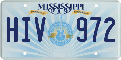 MS license plate HIV972