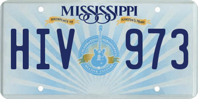 MS license plate HIV973