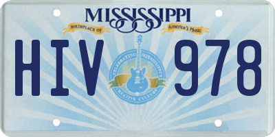 MS license plate HIV978