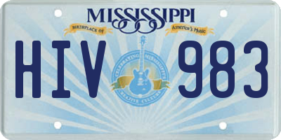 MS license plate HIV983