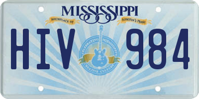 MS license plate HIV984
