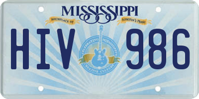 MS license plate HIV986