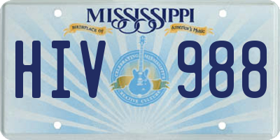 MS license plate HIV988