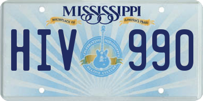 MS license plate HIV990