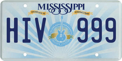MS license plate HIV999