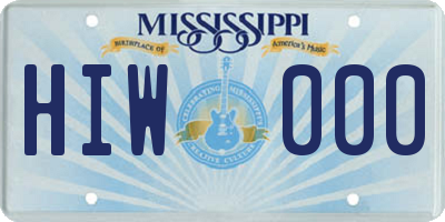 MS license plate HIW000