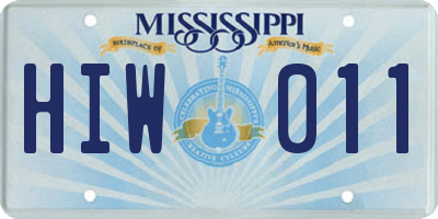 MS license plate HIW011