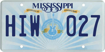 MS license plate HIW027