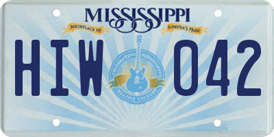 MS license plate HIW042