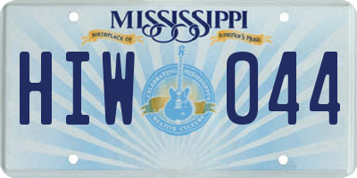 MS license plate HIW044