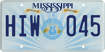MS license plate HIW045