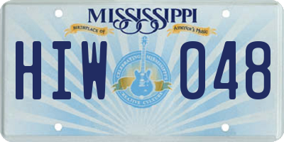 MS license plate HIW048