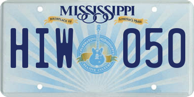 MS license plate HIW050