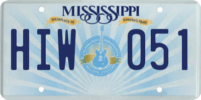 MS license plate HIW051