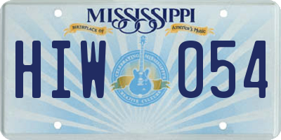 MS license plate HIW054