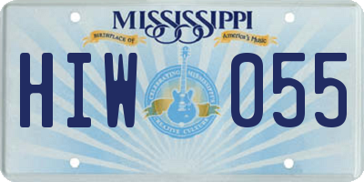 MS license plate HIW055