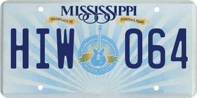 MS license plate HIW064
