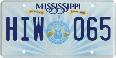 MS license plate HIW065
