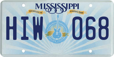 MS license plate HIW068