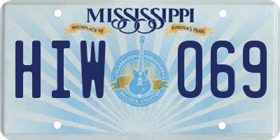 MS license plate HIW069