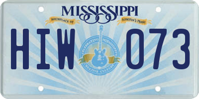 MS license plate HIW073
