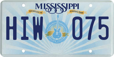 MS license plate HIW075