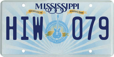 MS license plate HIW079