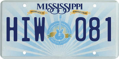 MS license plate HIW081