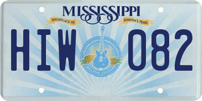 MS license plate HIW082