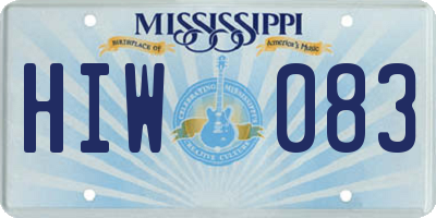 MS license plate HIW083