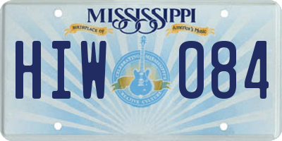 MS license plate HIW084