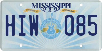MS license plate HIW085