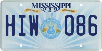 MS license plate HIW086