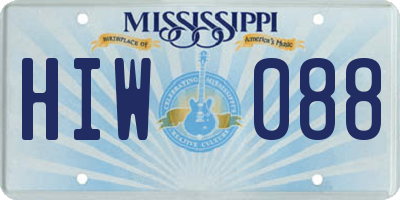 MS license plate HIW088