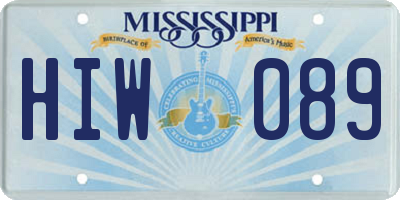 MS license plate HIW089