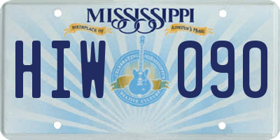MS license plate HIW090