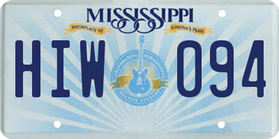 MS license plate HIW094