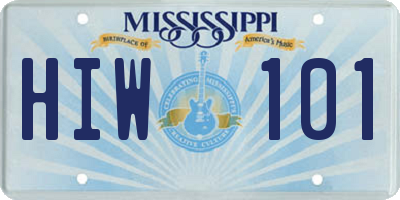 MS license plate HIW101