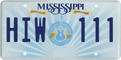 MS license plate HIW111