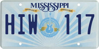 MS license plate HIW117