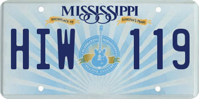MS license plate HIW119