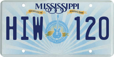 MS license plate HIW120
