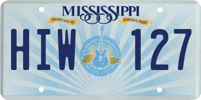 MS license plate HIW127