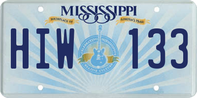 MS license plate HIW133