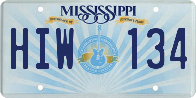 MS license plate HIW134